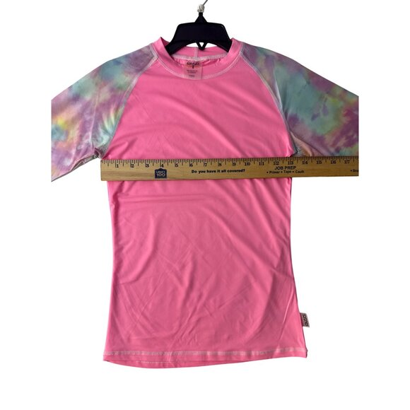Suzzi UPF 50+ Pink Rash Guard Shirt Long Sleeve Swim Top L 10-12 Activewear - Picture 7 of 8
